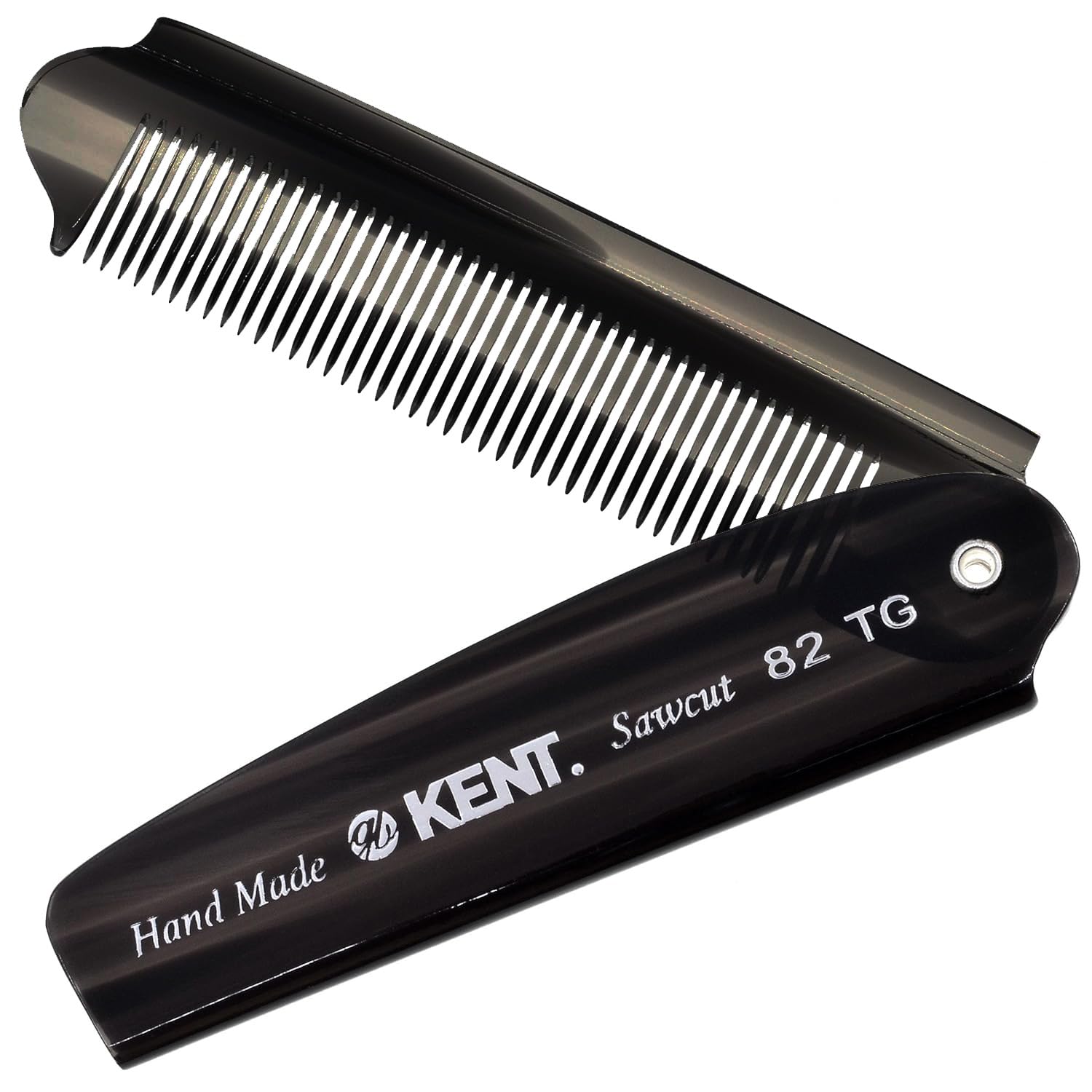 Kent 82T folding pocket comb open for travel grooming.