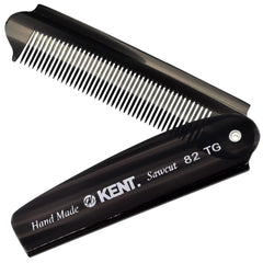 Kent 82T folding pocket comb open for travel grooming.