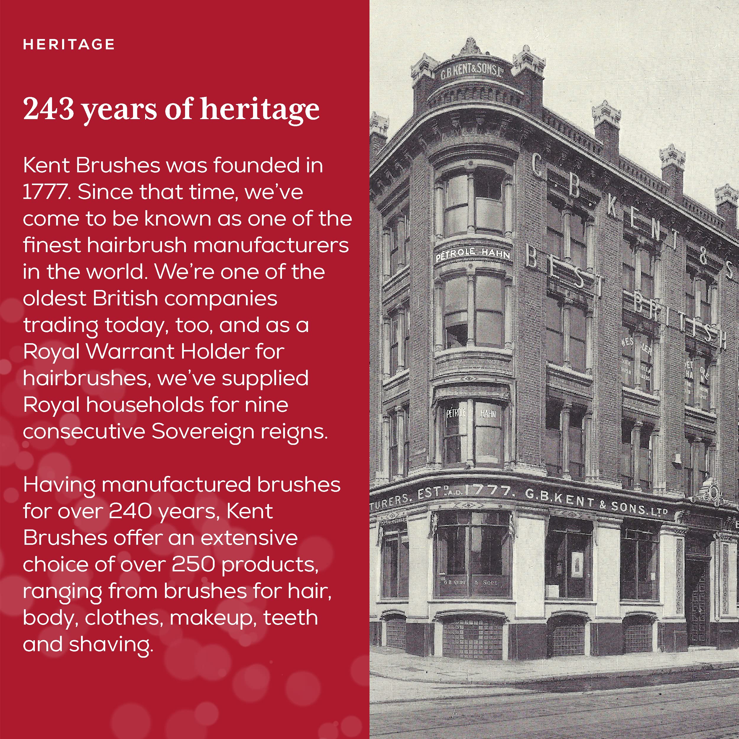 Kent 87T Royal Warrant heritage showcases trusted craftsmanship in grooming tools