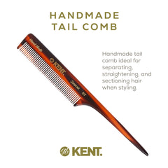 Kent 8T rat-tail comb for backcombing with smooth glide.