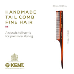 Kent 8T rat-tail comb for precise sectioning during styling.