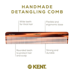 Hand-polished Kent 92T detangler highlights premium craftsmanship and finish.