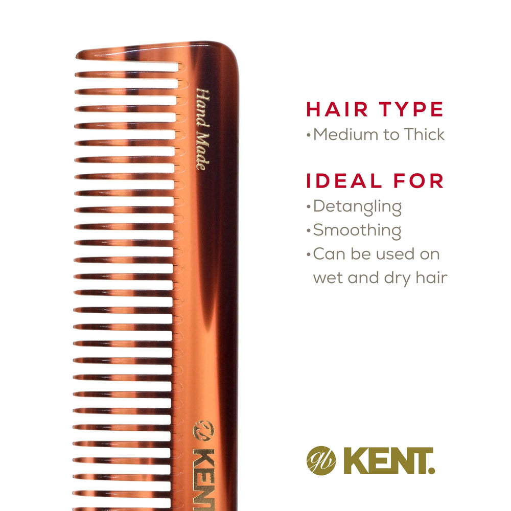 Kent 92T detangler in shower with conditioner for smoother slip.