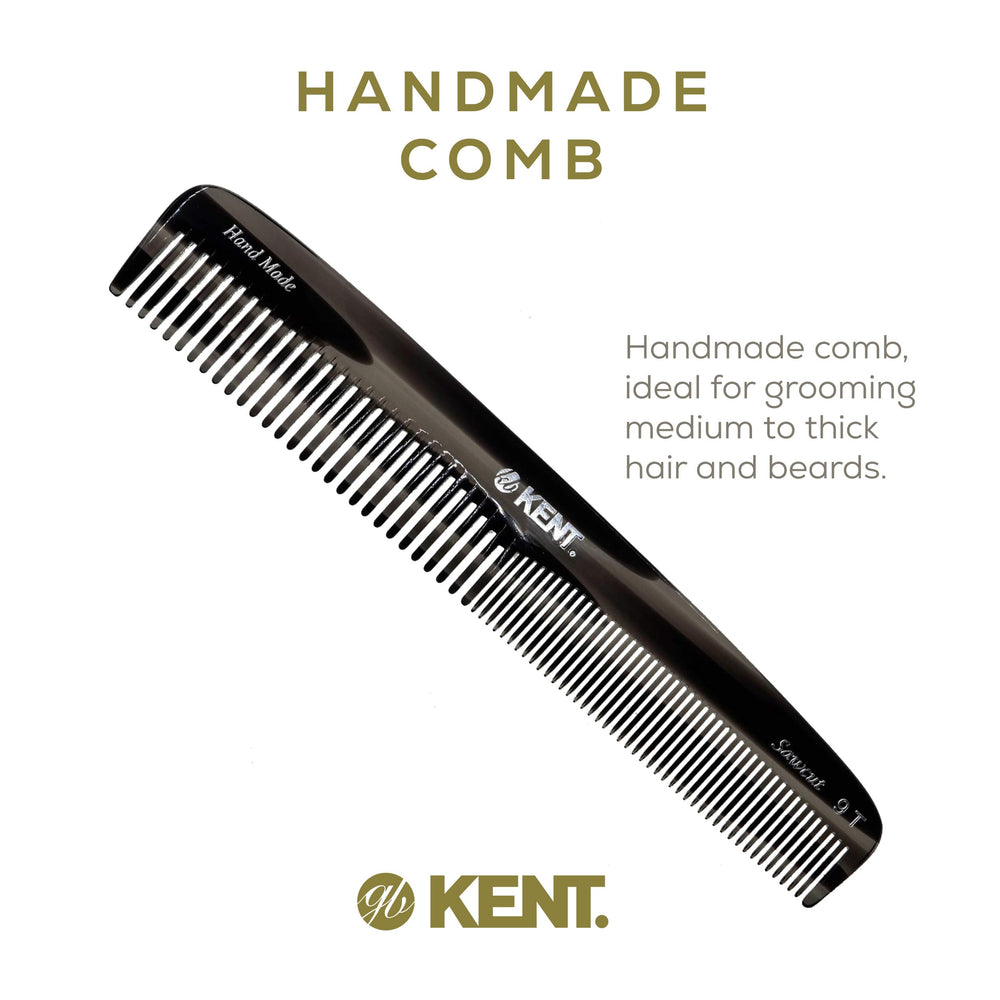 Kent 9T hand-polished black graphite finish on the comb