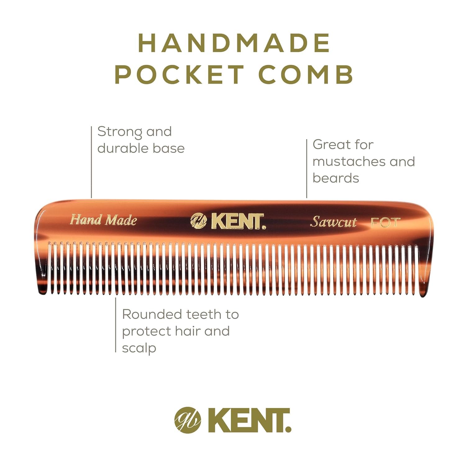 Kent A FOT travel-size pocket comb for on-the-go touch-ups.