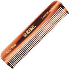 Kent A FOT tortoiseshell pocket comb close-up shows smooth teeth for snag-free grooming.