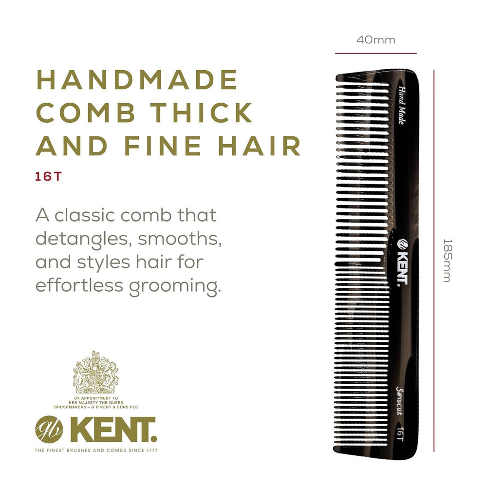 Kent 16T-16TG dresser-size comb for daily hair care