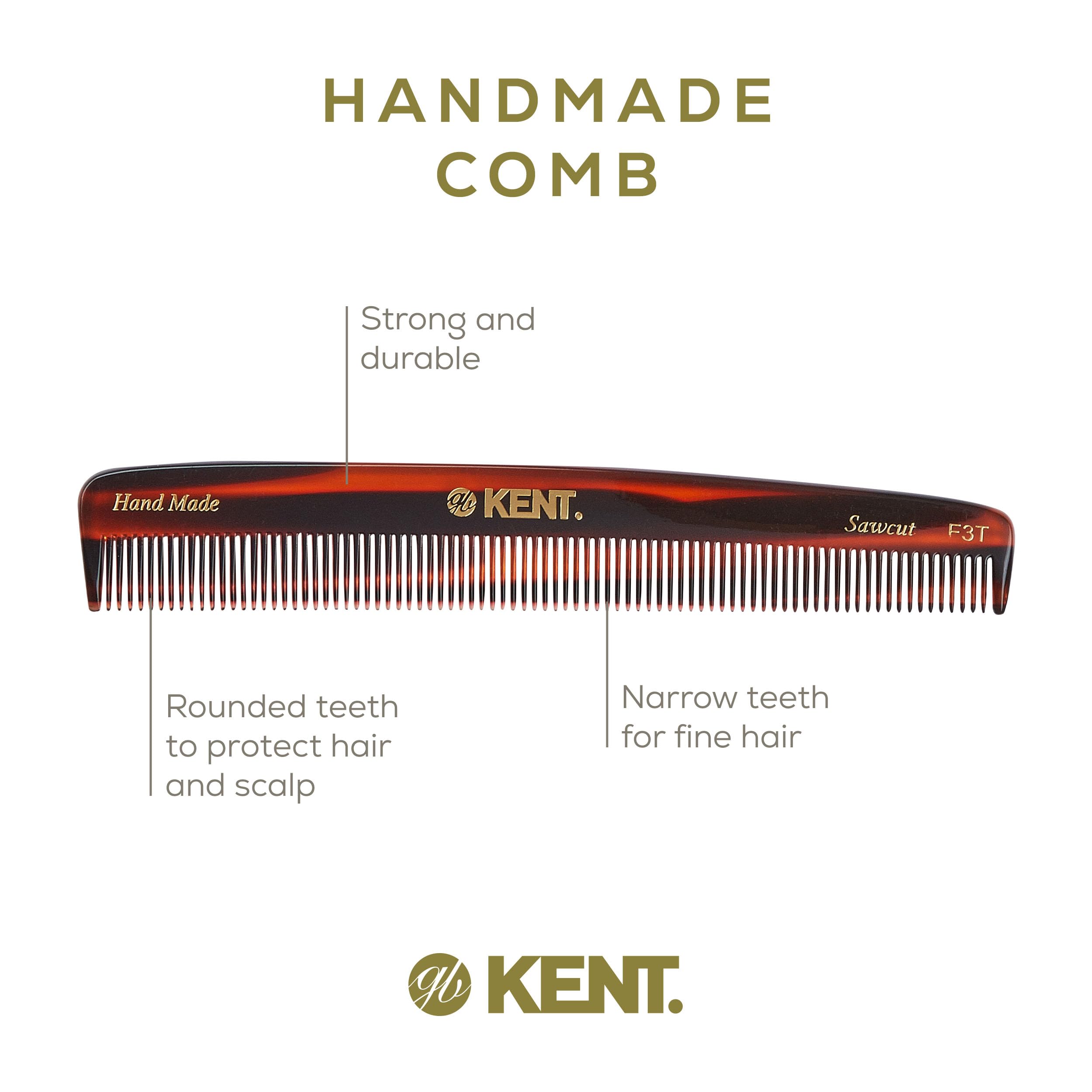 Kent F3T cellulose acetate comb offers flexible, low-static grooming