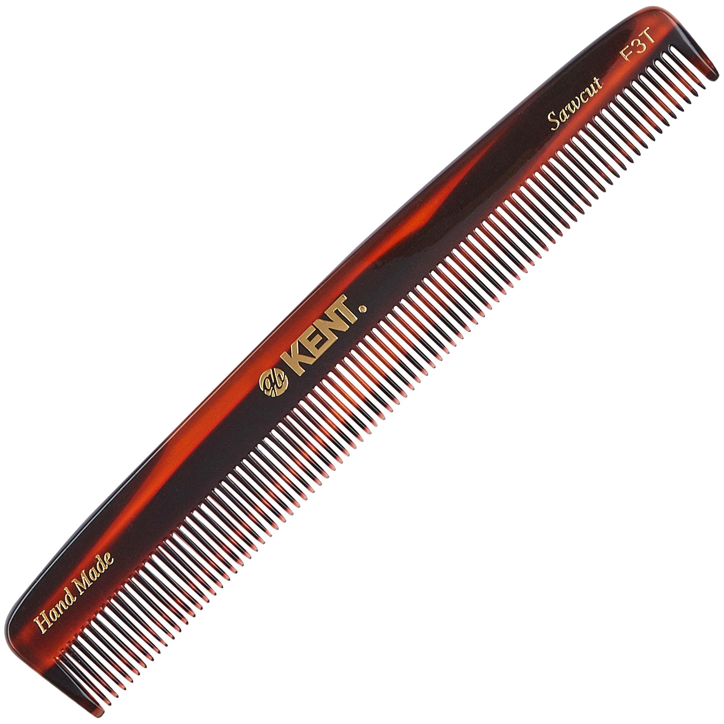 Kent F3T tortoiseshell fine tooth comb for dressing with snag-free precision