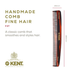 Kent F3T tortoiseshell fine tooth comb demonstrates effortless glide for grooming