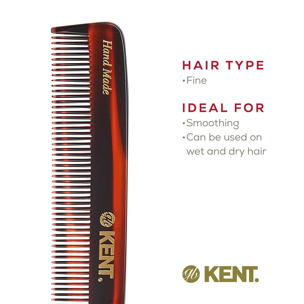 Kent F3T travel-friendly tortoiseshell comb fits your bag
