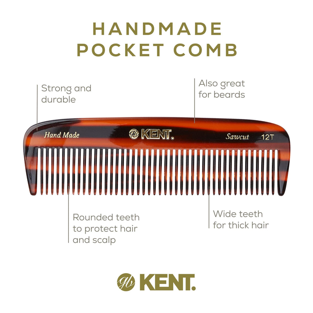 Kent hand-polished cellulose acetate comb close-up highlighting a refined surface