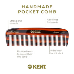 Kent hand-polished cellulose acetate comb close-up highlighting a refined surface