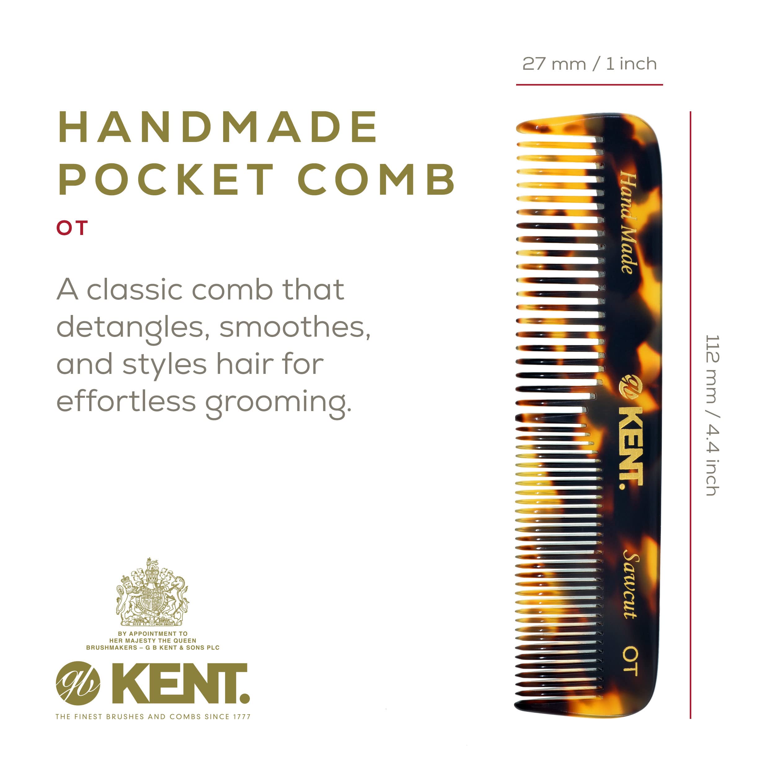 Kent OT TY pocket comb with wide teeth detangles thick beard