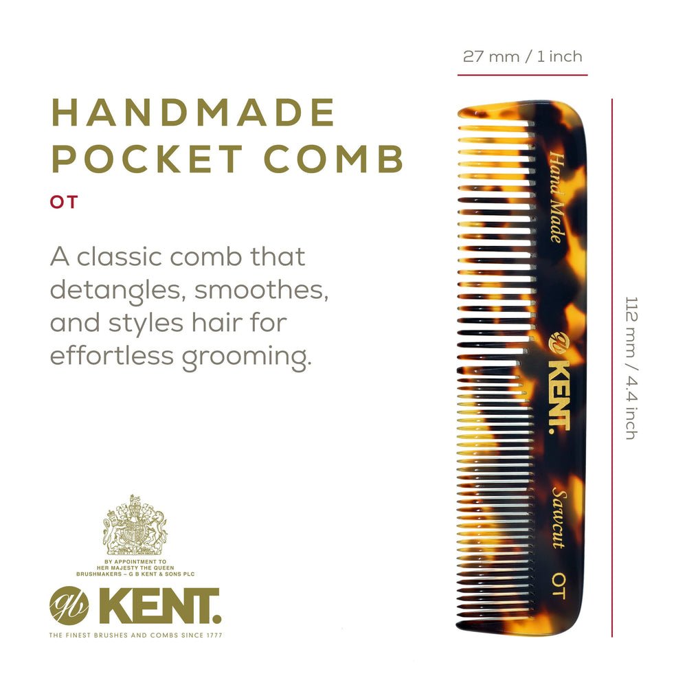 Kent OT TY pocket comb with wide teeth detangles thick beard