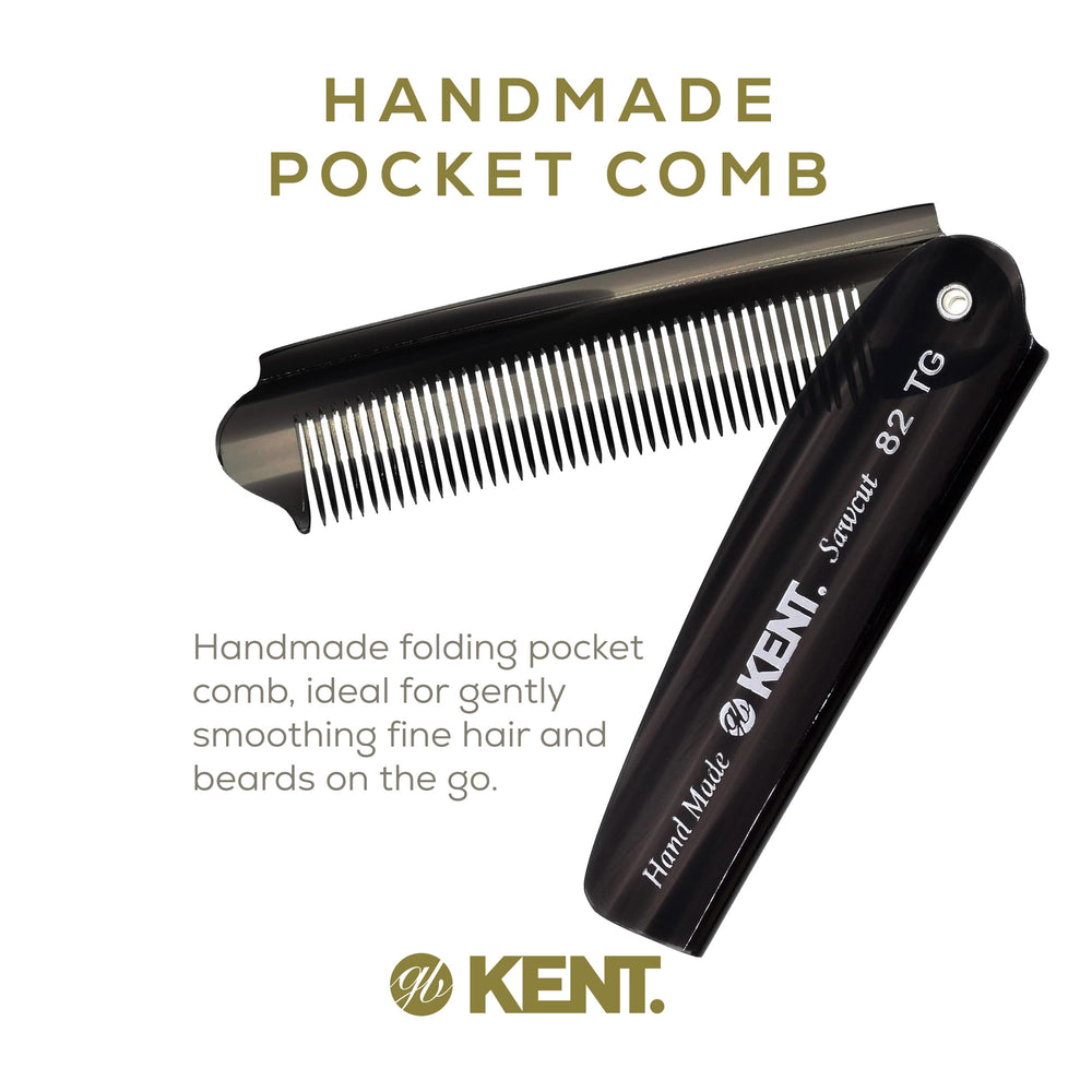 Kent saw-cut fine-tooth comb for smooth detangling and styling.