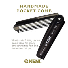 Kent saw-cut fine-tooth comb for smooth detangling and styling.