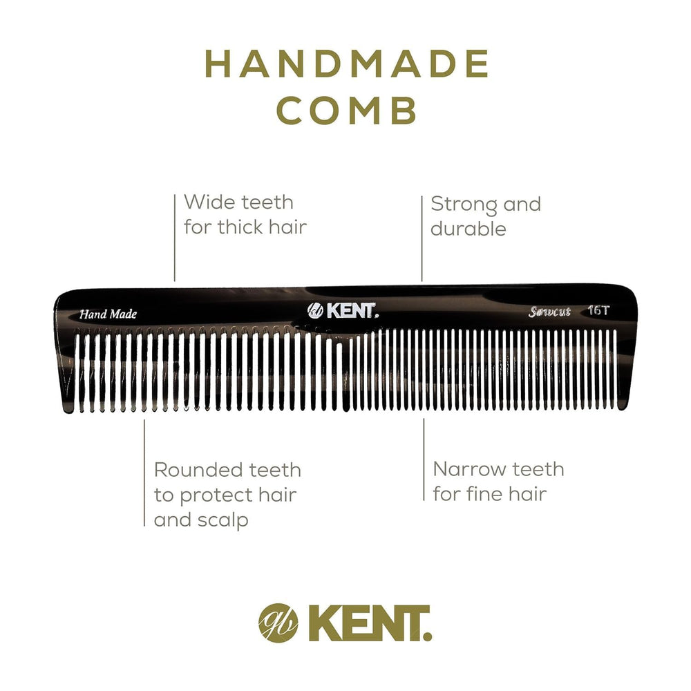 Kent 16T-16TG smooth teeth stimulate scalp during grooming