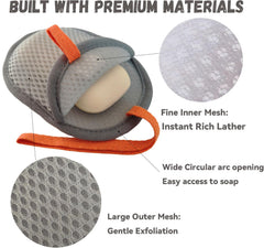 Exfoliacion suave con la bolsa kep-Mve para limpieza diaria.