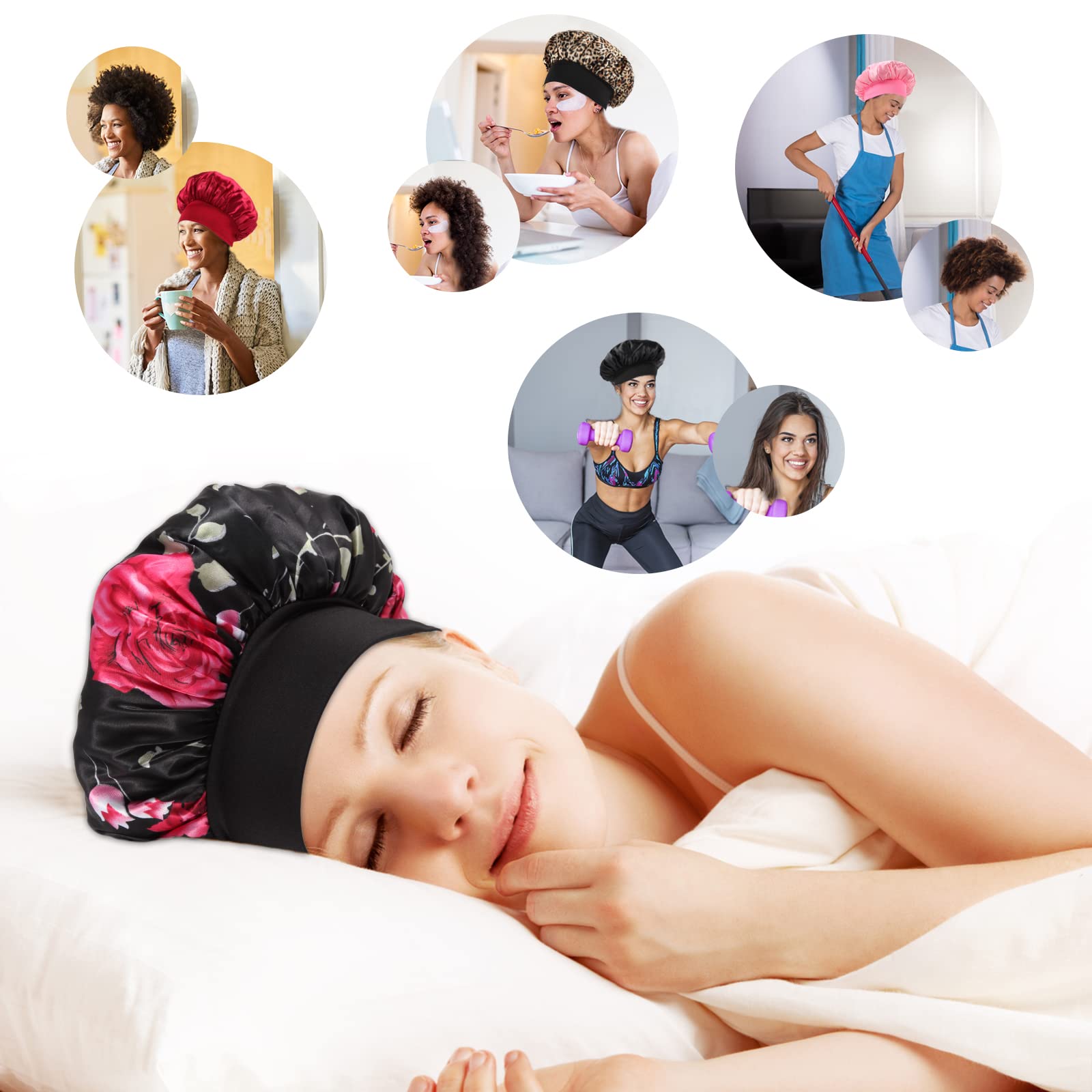 KEPUWAY material suave de satén cuida la piel y el cabello mientras descansas