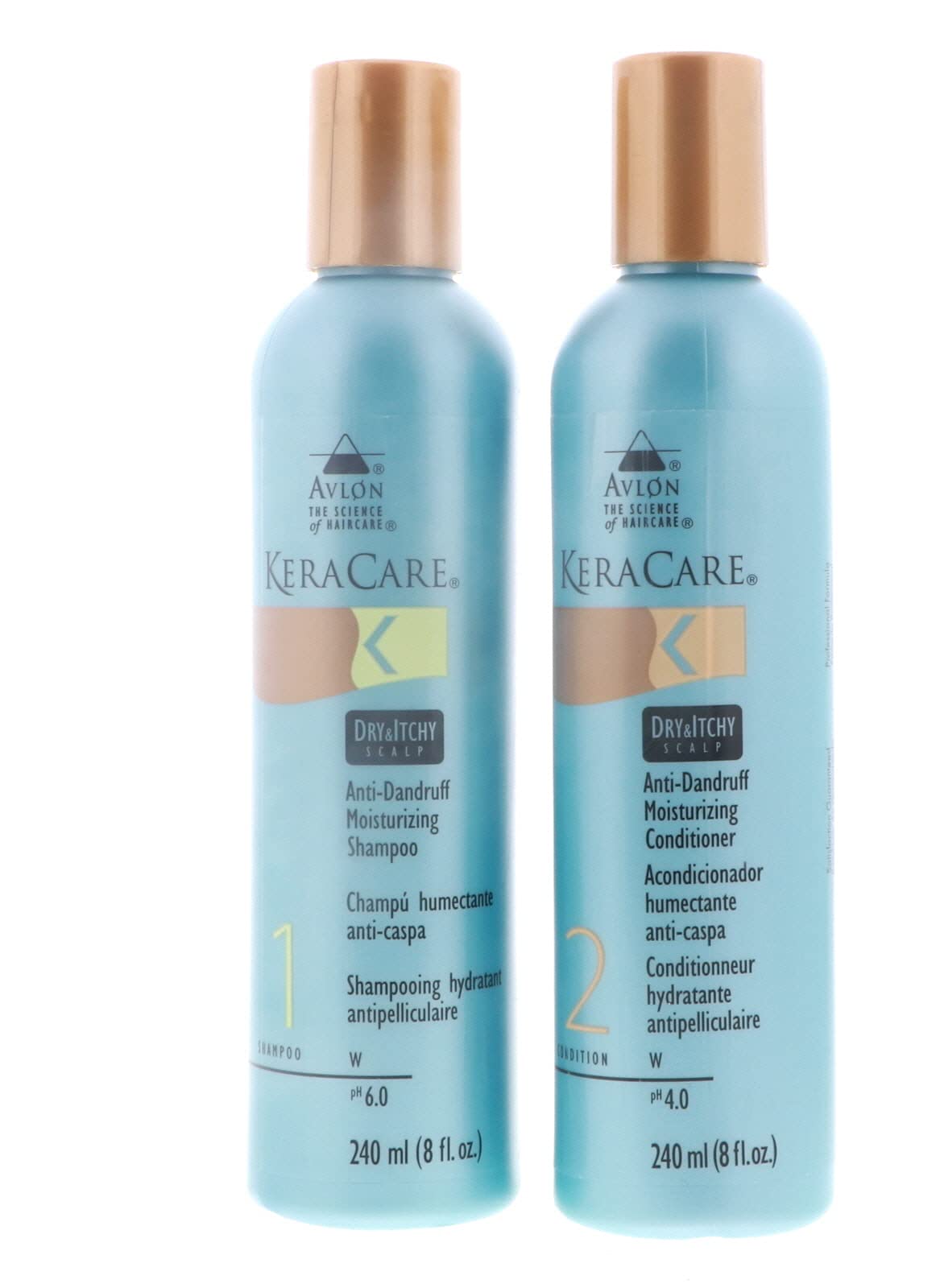 KeraCare Dry Itchy Scalp Shampoo bottle pour for thorough cleansing and scalp relief