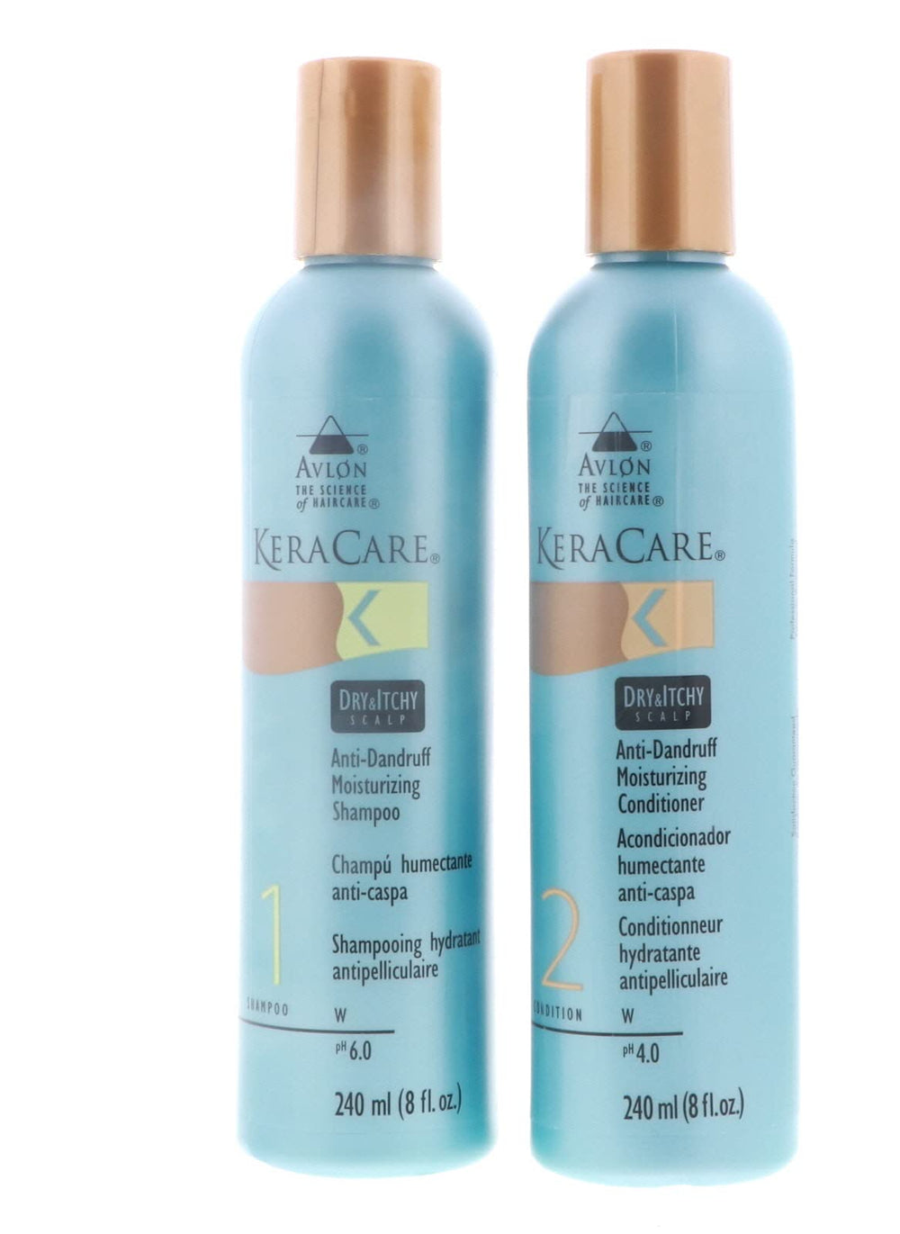KeraCare Dry Itchy Scalp Shampoo bottle pour for thorough cleansing and scalp relief