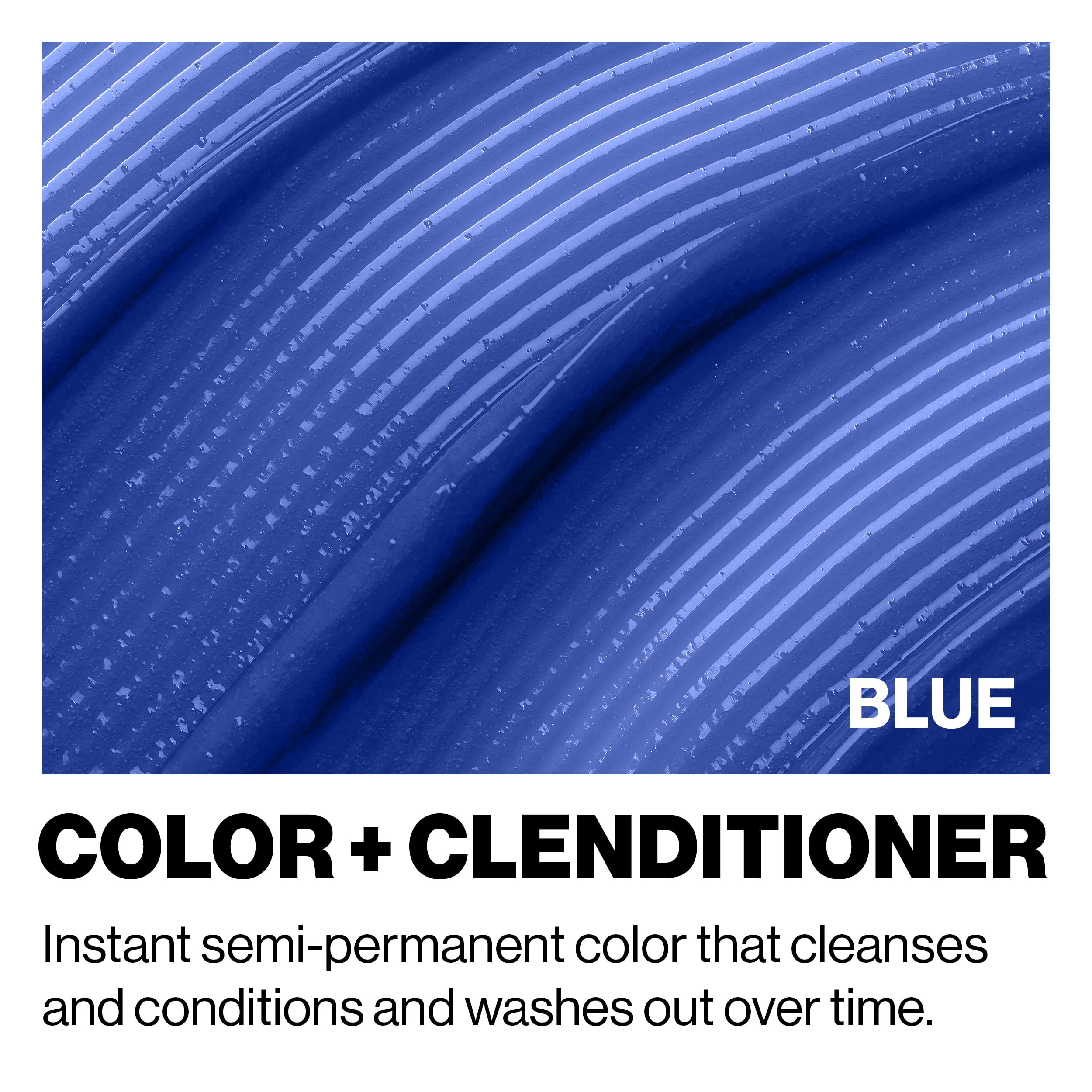 Keracolor Clenditioner BLUE demonstrating low-foam cleanse and color deposition.
