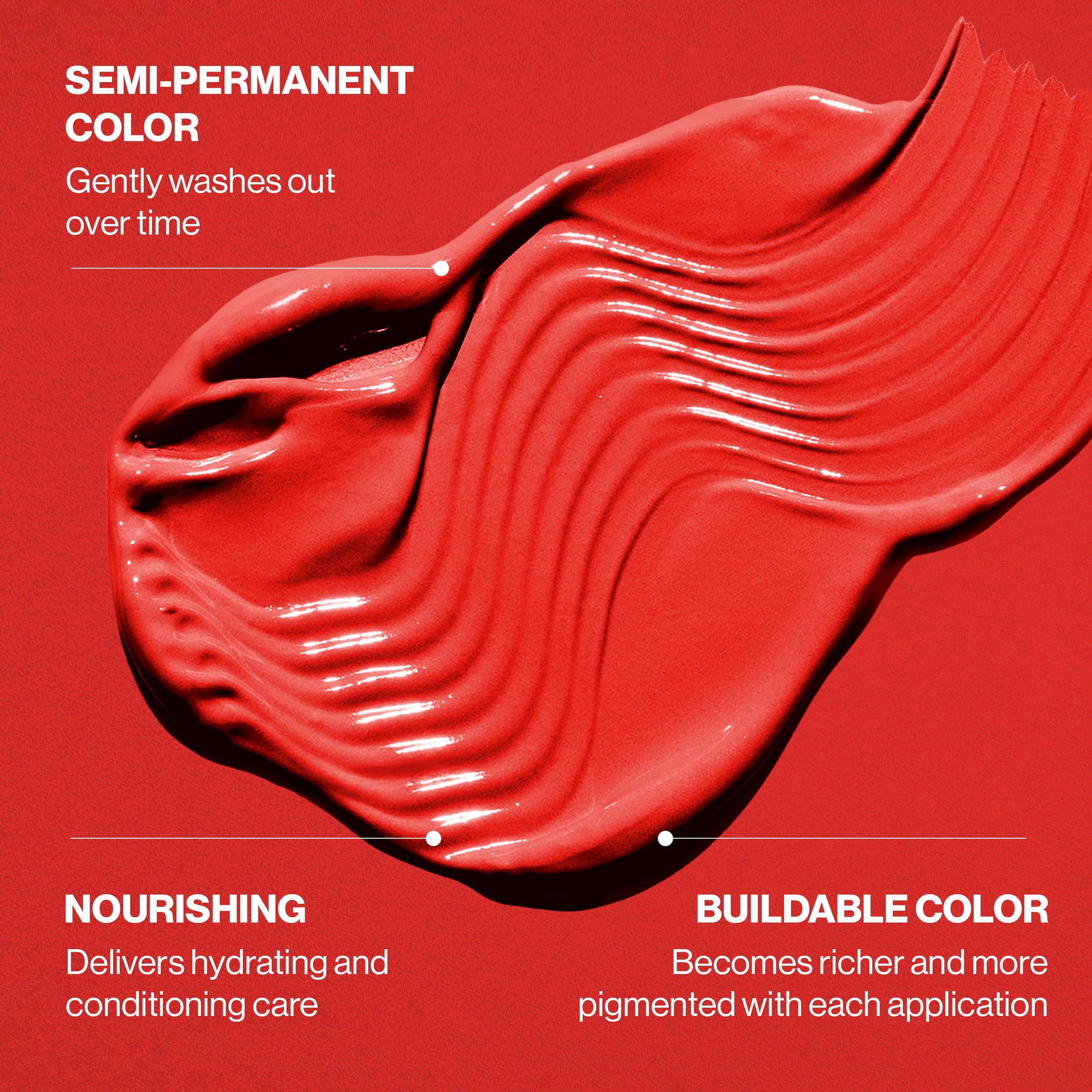 Keracolor Clenditioner red being applied to dry hair for intensity