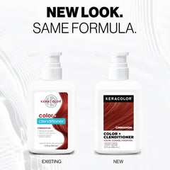 Keracolor Cinnamon swatches demonstrate vibrant, fade-friendly color with a 3-in-1 formula.