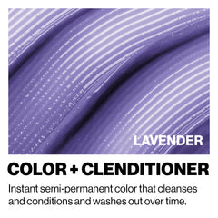 Keracolor Color + Clenditioner lavender color swatch on hair strand for vibrancy.
