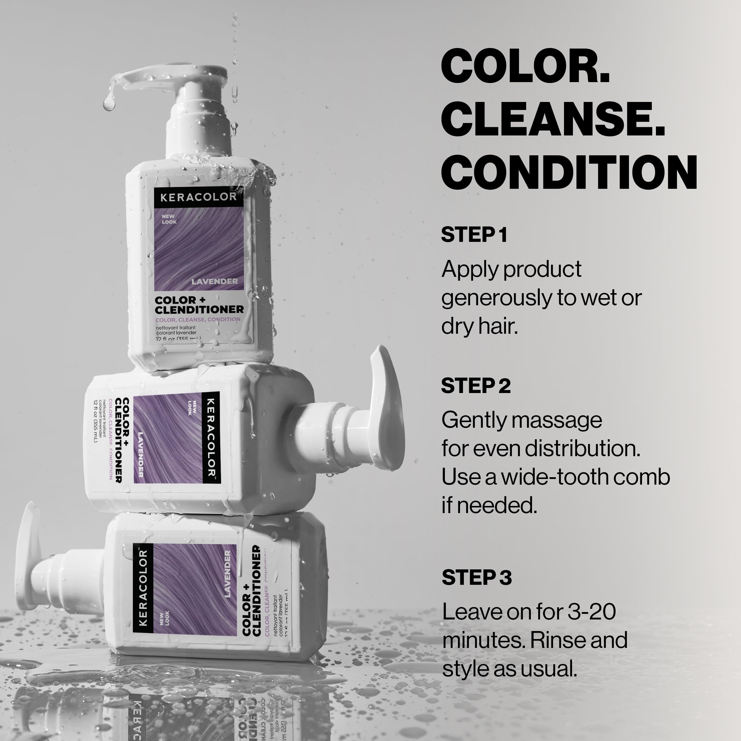 Keracolor Color + Clenditioner lavender hair gloss for added shine and depth.