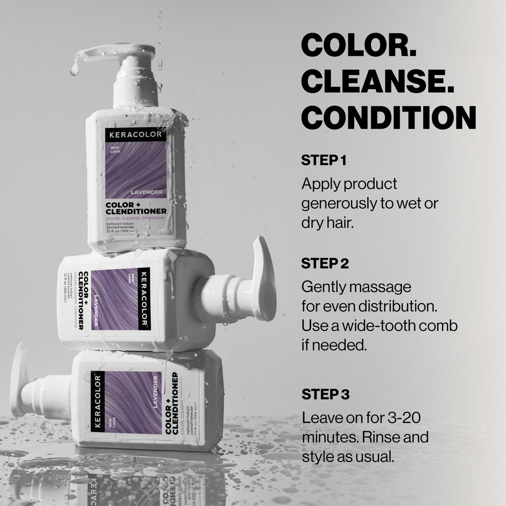 Keracolor Color + Clenditioner lavender hair gloss for added shine and depth.