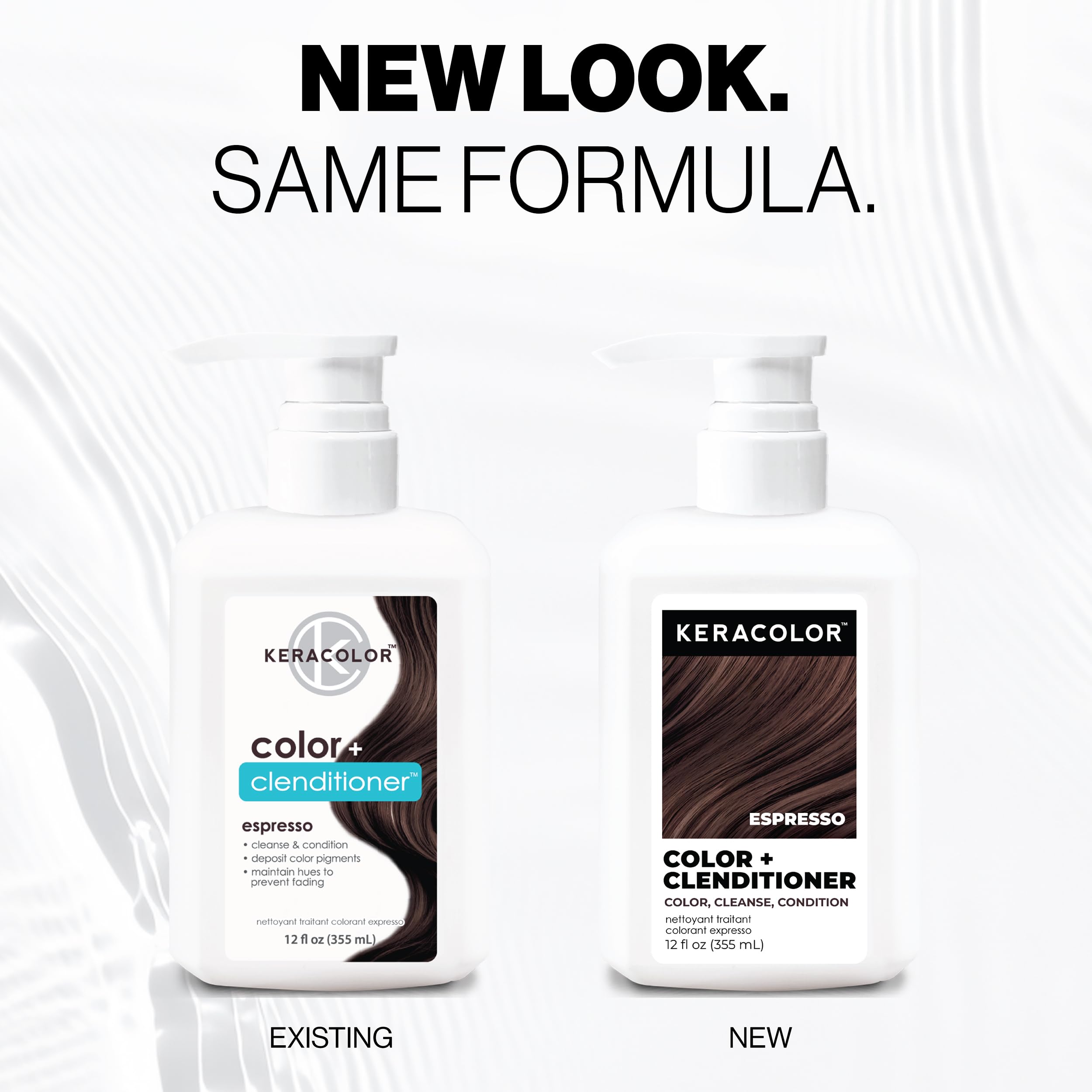 Keracolor Color + Clenditioner application on wet hair shows quick color deposit and conditioning.