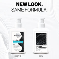 Keracolor Color + Clenditioner tube demonstrates easy 3-in-1 cleansing and tinting