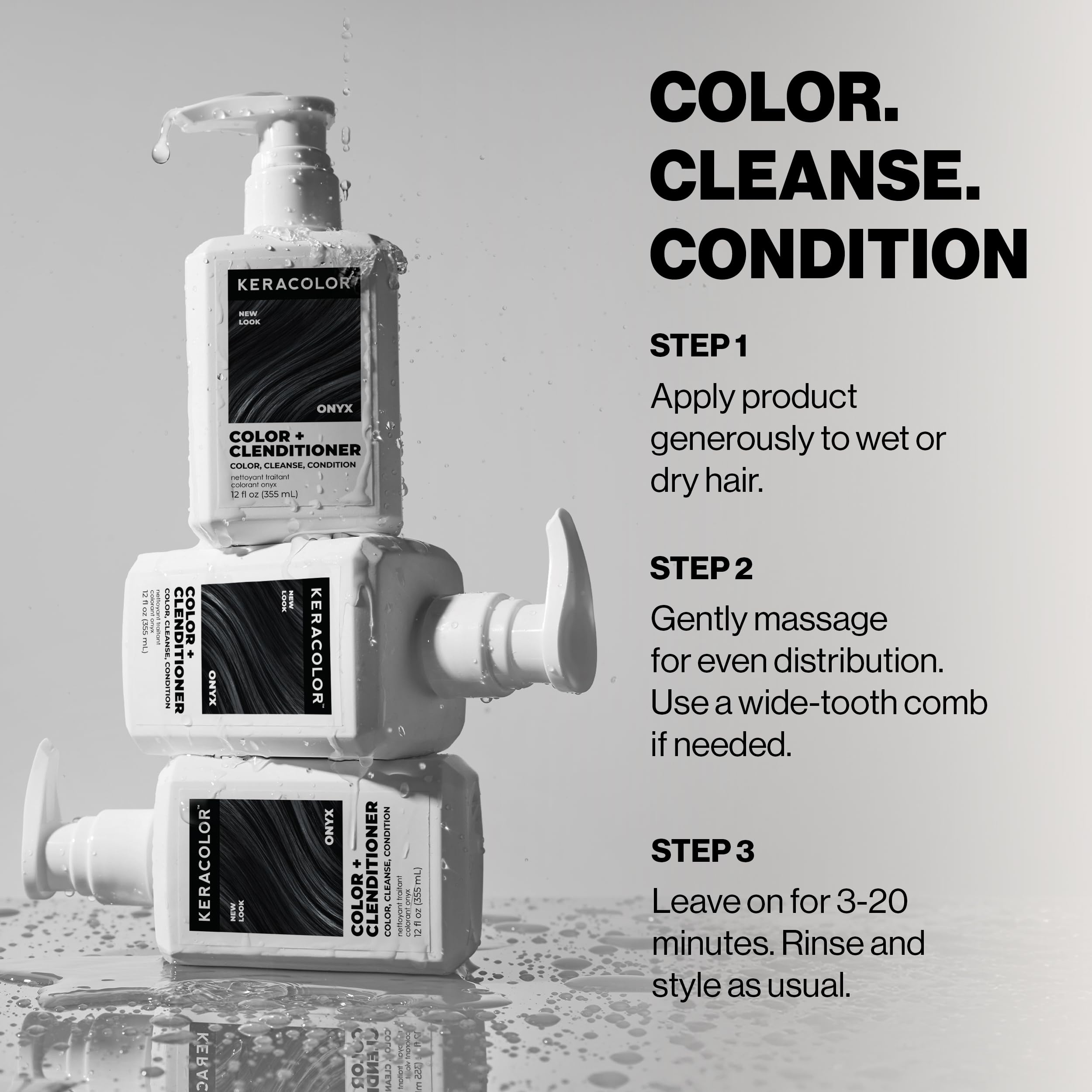 Dry hair application for stronger color with Keracolor Color + Clenditioner