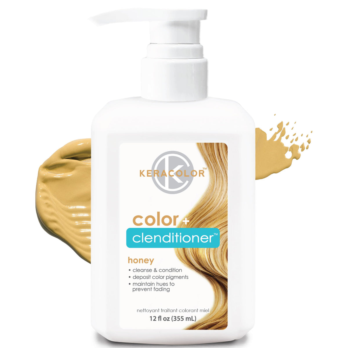 Keracolor Honey bottle applies color to hair for conditioning deposit.