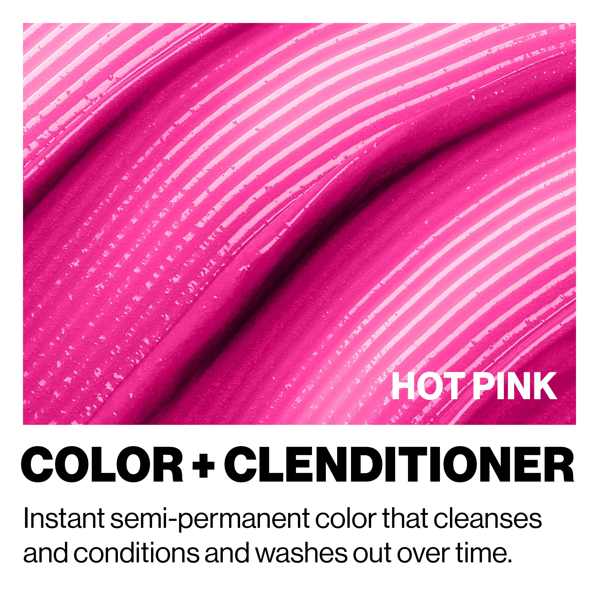 KERACOLOR HOT PINK hair swatches illustrating vibrant tones on light to dark hair