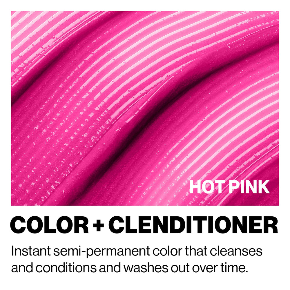 KERACOLOR HOT PINK hair swatches illustrating vibrant tones on light to dark hair