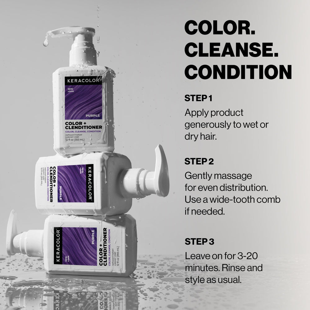 Keracolor low-foam formula cleanses while depositing color without harsh stripping.
