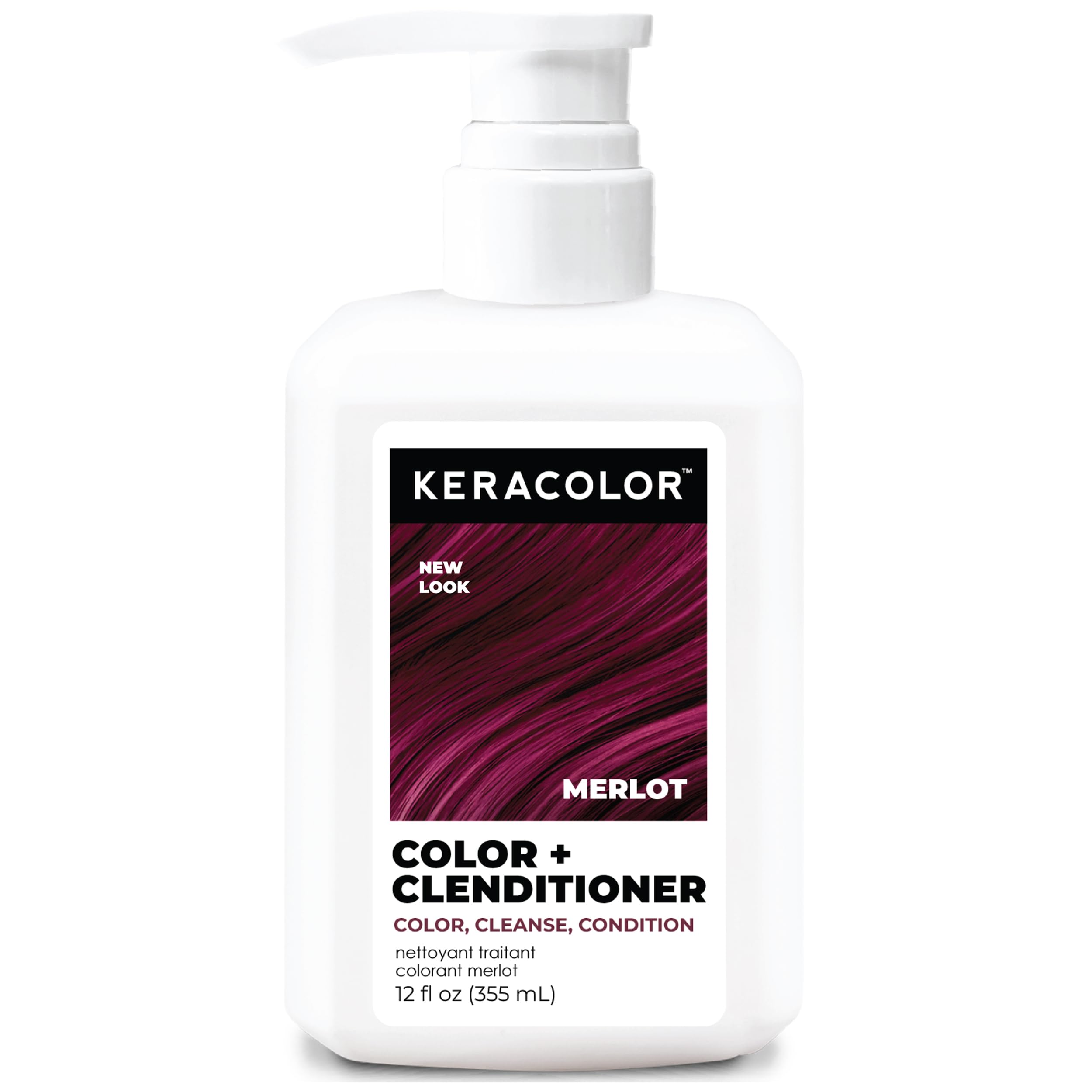 Keracolor Merlot color deposit bottle for quick, vibrant color refresh.