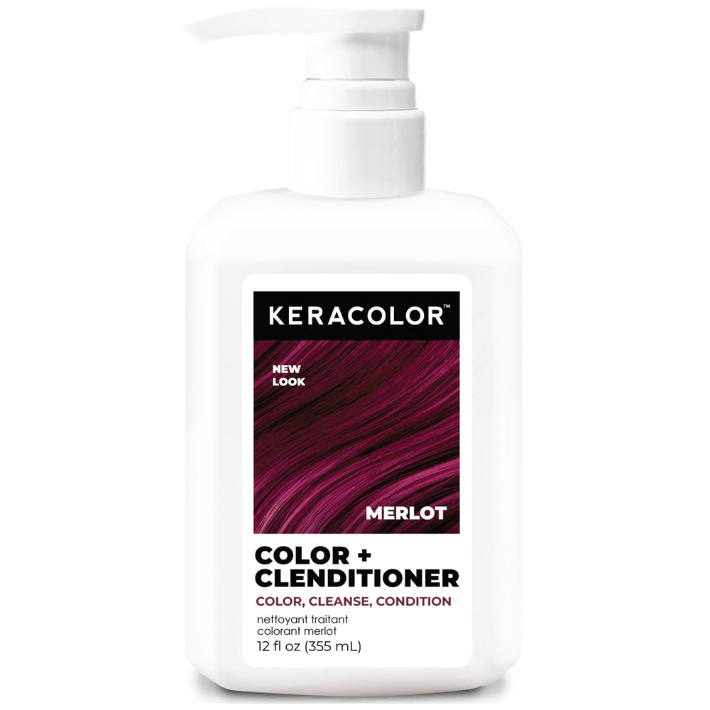 Keracolor Merlot color deposit bottle for quick, vibrant color refresh.