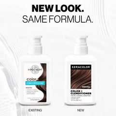 Keracolor MOCHA being applied to damp hair for even color and conditioning.