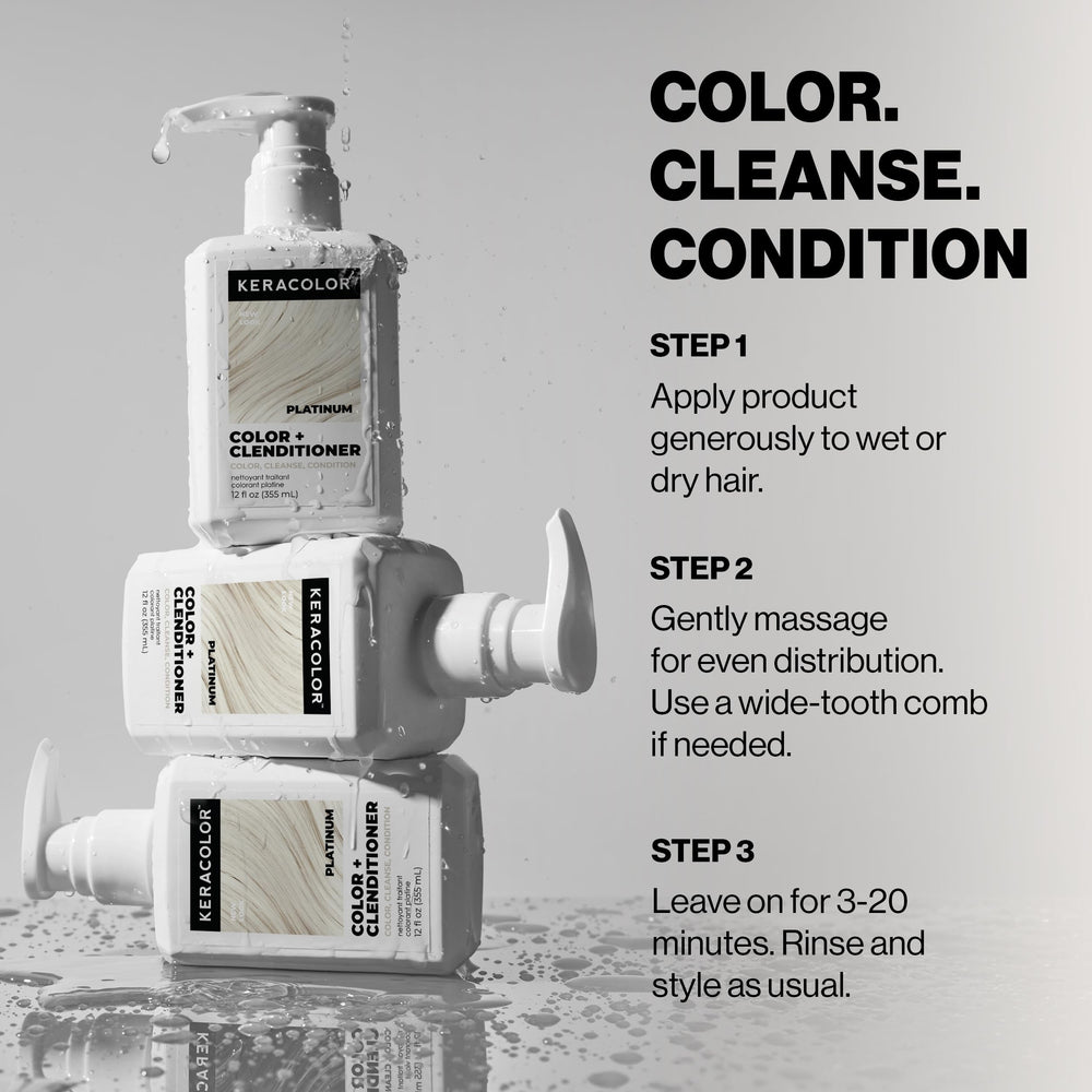 KERACOLOR Platinum packaging box with usage tips for easy at-home coloring