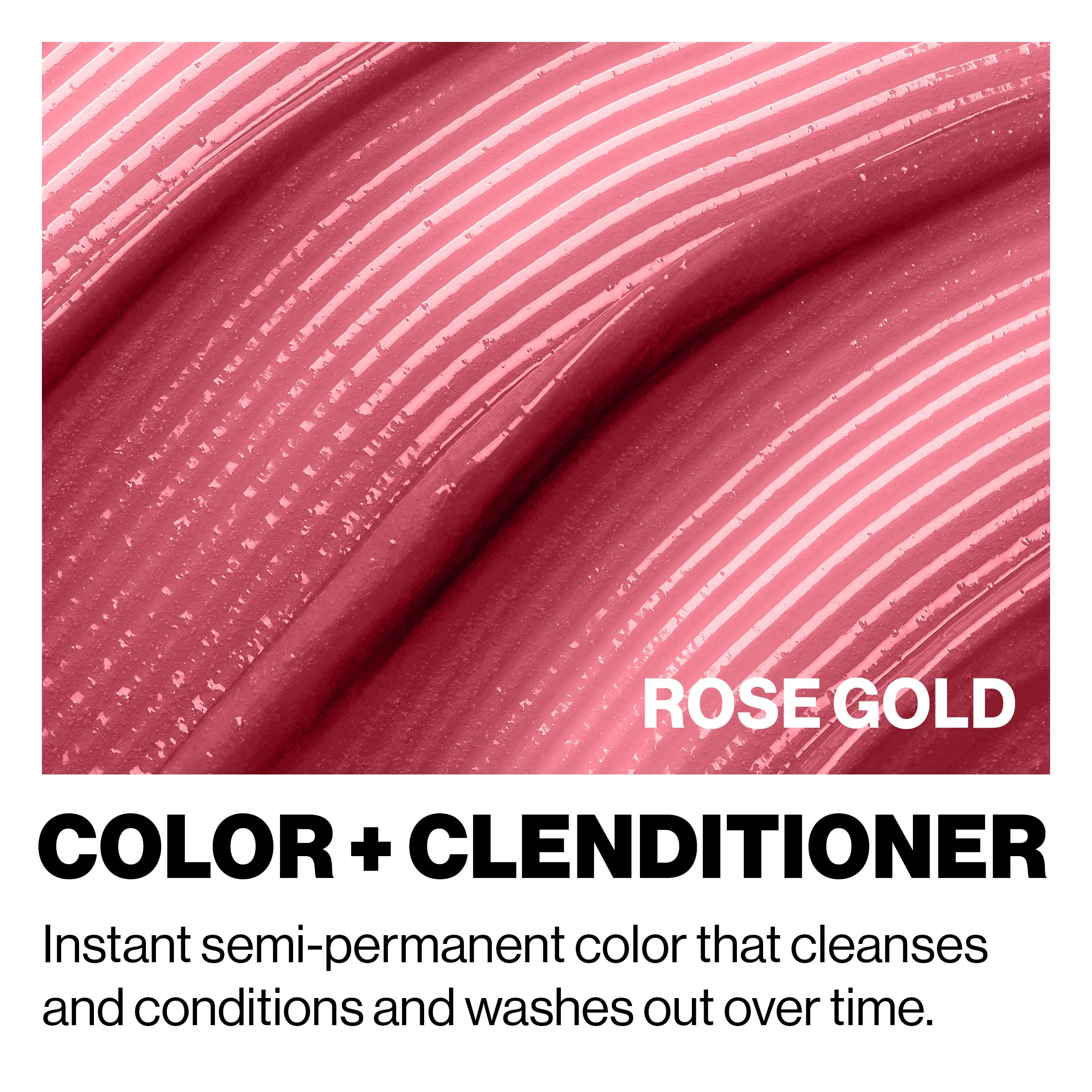 Rose Gold color depositing swatch on hair for vivid tone with Keracolor.