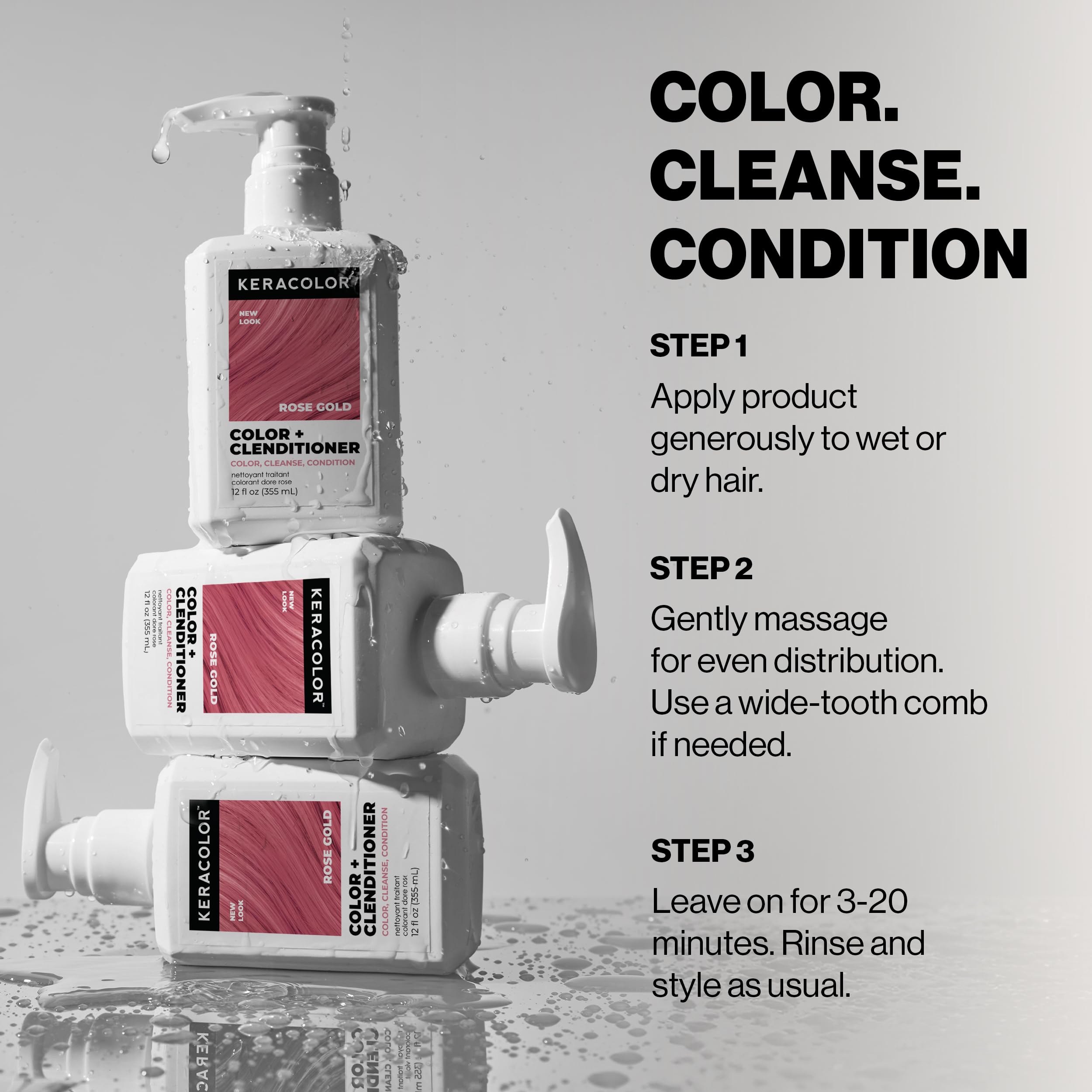 Keracolor Rose Gold Clenditioner packaging highlights cruelty-free and gluten-free formula.