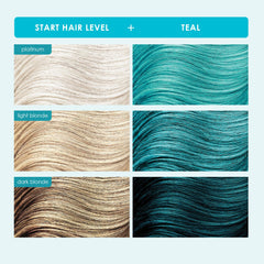 Application of Keracolor Teal Clenditioner on wet hair