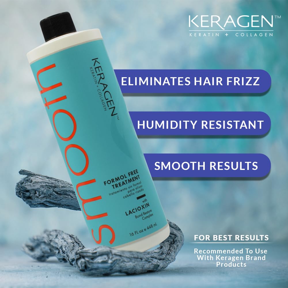 KERAGEN Keratin Smoothing Treatment application brush demonstrates even distribution