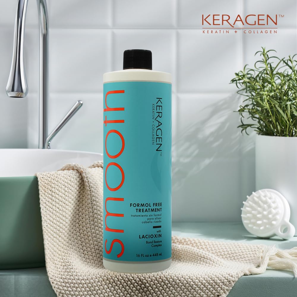 KERAGEN Keratin Smoothing Treatment salon setup conveys professional results
