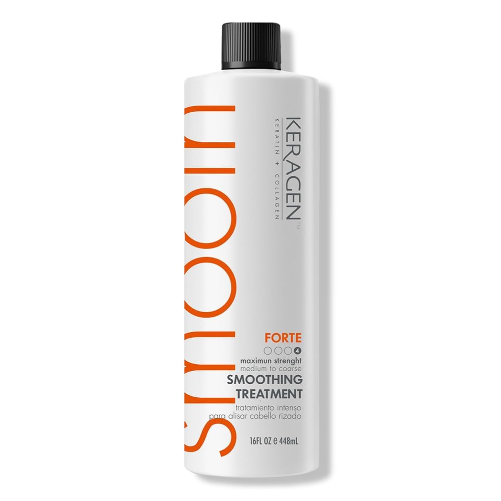 KERAGEN smoothing keratin bottle 16oz for salon-quality home treatment.