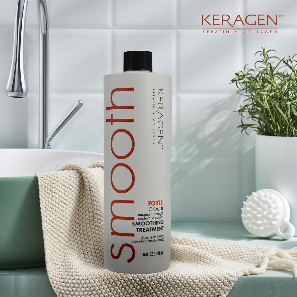 KERAGEN post-treatment hair with natural shine and silkier feel.